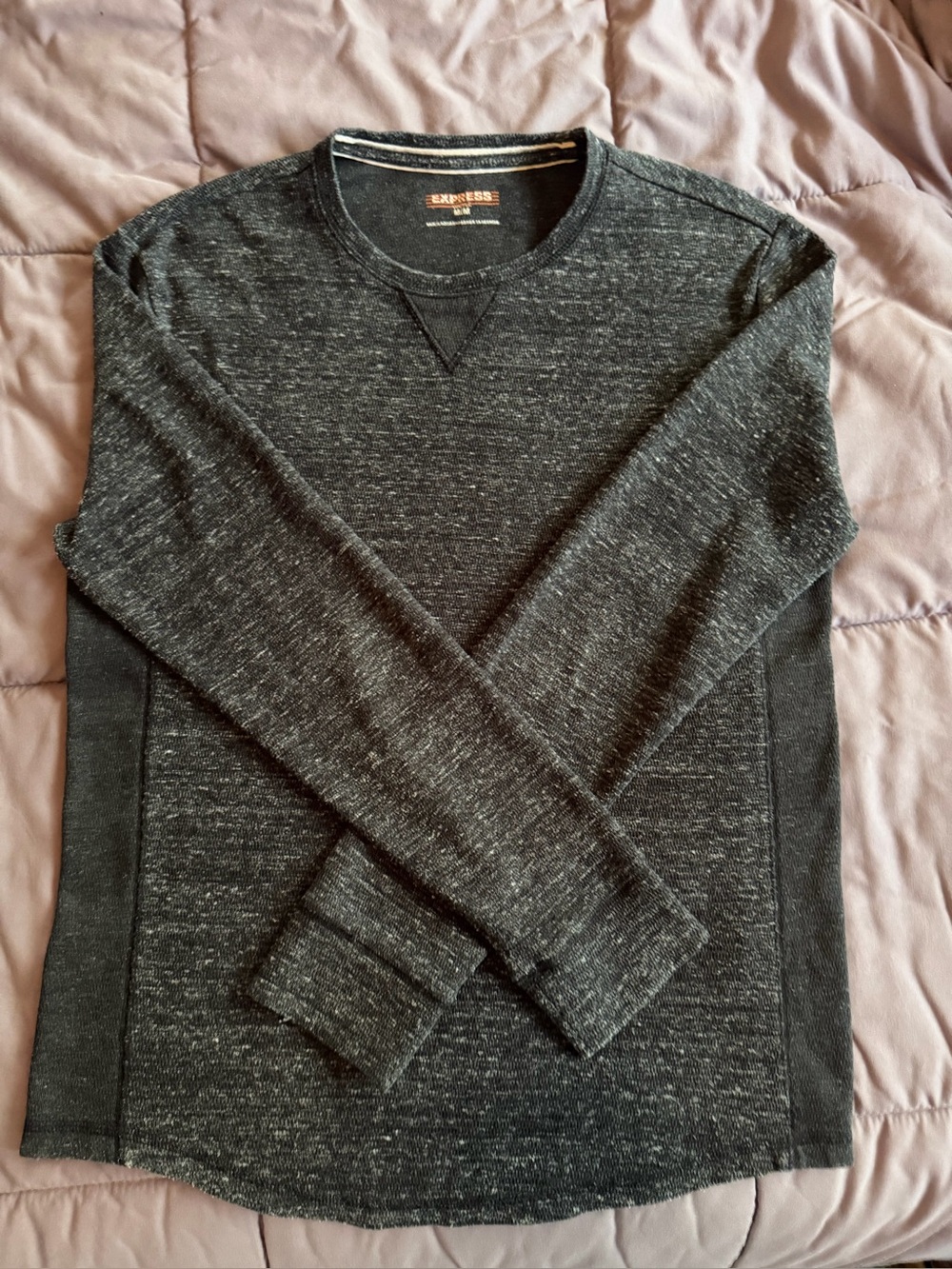“Express”  Men's Charcoal Heather Crewneck Sweater. Size M